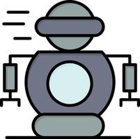 modèle de bannière d'icône de vecteur d'icône de couleur plate de robot robotique de technologie humaine