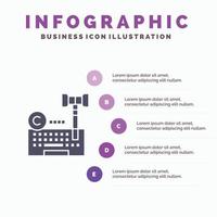 droit d'auteur numérique internet loi avocat solide icône infographie 5 étapes présentation fond vecteur