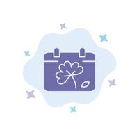 calendrier fleur jour printemps bleu icône sur fond de nuage abstrait vecteur