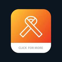 bouton d'application mobile de sensibilisation au cancer du ruban version en ligne android et ios vecteur