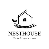 logo de la maison du nid vecteur