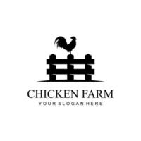 logo de ferme de poulet vecteur