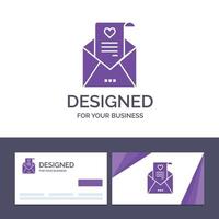 carte de visite créative et modèle de logo mail lettre d'amour proposition carte de mariage illustration vectorielle vecteur