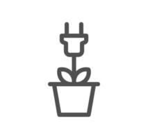 contour d'icône d'économie d'énergie et vecteur linéaire.