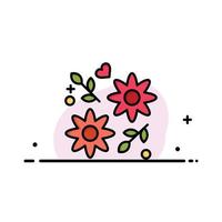 fleur cadeau amour mariage entreprise logo modèle plat couleur vecteur