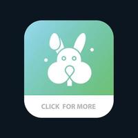 lapin lapin de pâques bouton d'application mobile version de glyphe android et ios vecteur