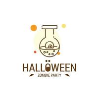 design joyeux halloween avec typographie et fond blanc vecteur