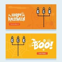 conception d'invitation happy halloween avec vecteur de bougie