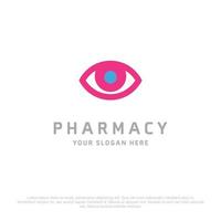logo de pharmacie avec un design créatif avec fond blanc et typographie vecteur