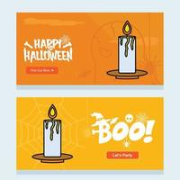 conception d'invitation happy halloween avec vecteur de bougie