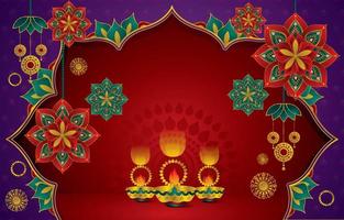 fond pour la célébration du festival de diwali en inde vecteur