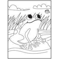 jolies pages à colorier de grenouilles pour les enfants vecteur