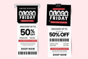 modèle de conception de bon ou de coupon de vente du vendredi noir vecteur