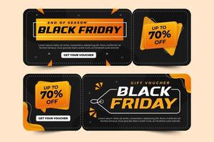 modèle de conception de bon ou de coupon de vente du vendredi noir vecteur