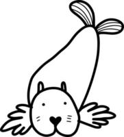 mignon marine seal.vector illustration dans le style d'un doodle vecteur