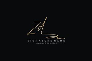 initiale zd lettre signature logo modèle design élégant logo signe symbole modèle vecteur icône