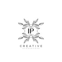 ip lettre initiale fleur logo modèle vecteur art vectoriel premium