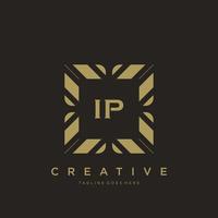 ip lettre initiale luxe ornement monogramme logo modèle vecteur