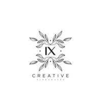ix lettre initiale fleur logo modèle vecteur art vectoriel premium