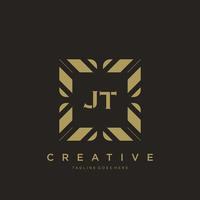 jt lettre initiale luxe ornement monogramme logo modèle vecteur