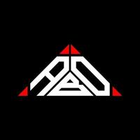 abo letter logo design créatif avec graphique vectoriel, abo logo simple et moderne en forme de triangle. vecteur