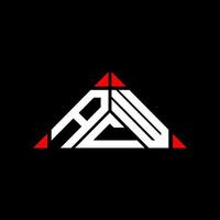 conception créative du logo acw letter avec graphique vectoriel, logo acw simple et moderne en forme de triangle. vecteur