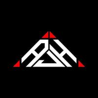 conception créative de logo de lettre ajh avec graphique vectoriel, logo ajh simple et moderne en forme de triangle. vecteur
