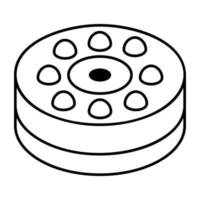 une icône isométrique de contour de gâteau vecteur