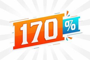 170 promotions de bannières marketing à prix réduits. Conception promotionnelle de 170% des ventes. vecteur