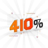 410 promotion de bannière marketing à prix réduit. Conception promotionnelle de 410 % des ventes. vecteur