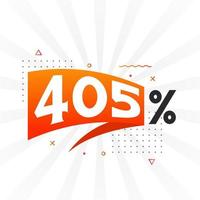 405 promotion de bannière marketing à prix réduit. Conception promotionnelle de 405 % des ventes. vecteur