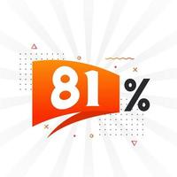 81 promotion de bannières marketing à prix réduits. Conception promotionnelle de 81 % des ventes. vecteur