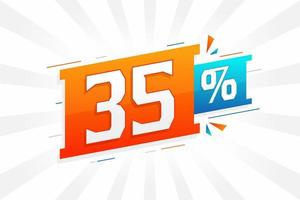 35 promotions de bannières marketing à prix réduits. Conception promotionnelle de 35 % des ventes. vecteur