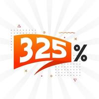 325 promotions de bannières marketing à prix réduits. Conception promotionnelle de 325% des ventes. vecteur