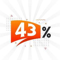 43 promotions de bannières marketing à prix réduits. Conception promotionnelle de 43 % des ventes. vecteur