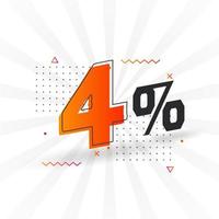 4 promotions de bannières marketing à prix réduits. Conception promotionnelle de 4% des ventes. vecteur