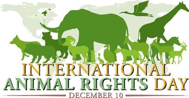 conception de bannière de la journée internationale des droits des animaux vecteur