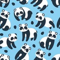 modèle sans couture avec des pandas. illustration vectorielle dans un style plat vecteur