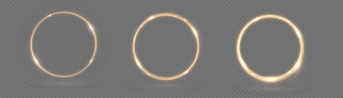 léger tourbillon doré. courbe effet de lumière de ligne dorée. cercle doré brillant. socle or clair, podium, portail, plate-forme, table. vecteur de cercle magique.