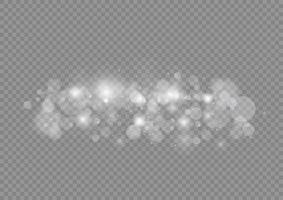 effet bokeh léger fond isolé. lumières bokeh lumineuses abstraites lumineuses. fond de noël de poussière brillante. éclat de fusée de concept de noël. lumière de poussière png blanche. vecteur