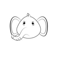 mignon éléphant assis icône vectorielle illustration. personnage de dessin animé de mascotte d'éléphant. concept d'icône animal blanc isolé. style de dessin animé plat adapté à la page de destination web, à la bannière, au dépliant, à l'autocollant, à la carte vecteur