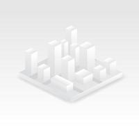 illustration vectorielle de ville isométrique. ensemble d'icônes blanches isolées 3d isométriques d'immeubles plats commerciaux, résidentiels et industriels immobiliers, maisons, bouton web d'accueil. vecteur