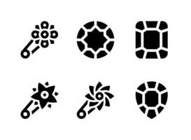 ensemble simple d'icônes solides vectorielles liées aux bijoux. vecteur
