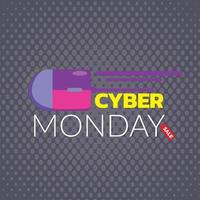 bannière cyber lundi avec vecteur d'illustration de souris. adapté aux flux de médias sociaux