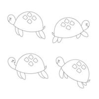 tortue dans le style de contour. illustration vectorielle vecteur