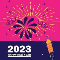 bonne année 2023. conception de nombres pour cartes de vœux, rendez votre moment du nouvel an plus amusant. bonne année 2023 bannière, affiche ou modèle de carte. bonne année vecteur