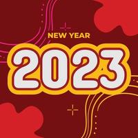bonne année 2023. conception de nombres pour cartes de vœux, rendez votre moment du nouvel an plus amusant. bonne année 2023 bannière, affiche ou modèle de carte. bonne année vecteur