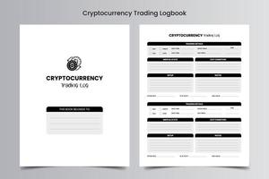 journal de bord de trading de crypto-monnaie vecteur