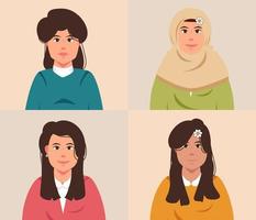 illustration de femmes dans n'importe quel visage vecteur