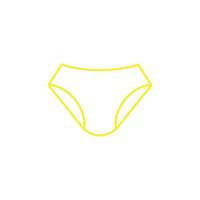 eps10 vecteur jaune icône d'art de ligne de sous-vêtements homme ou femme isolé sur fond blanc. symbole de sous-vêtements pantalons culottes dans un style moderne et plat simple pour la conception, le logo et l'application mobile de votre site Web